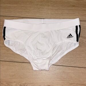 Adidas 3 Striped White Brief